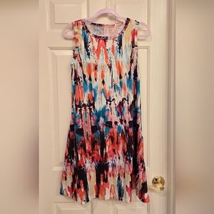 Multicolor Sleeveless Tie-Dye Dress